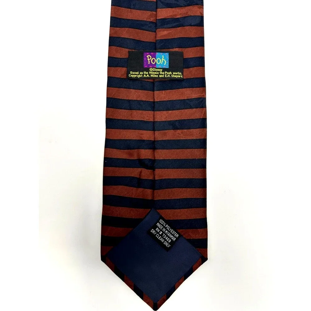 Disney Winnie the‎ Pooh Honey Pot Tie Brown & Black Striped  57.5